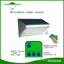 1000lm 56 LED Microwave Radar Sensor Controle Remoto Módulo de parede Wireless Solar Garden Light